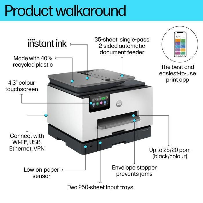 HP 9132e OfficeJet Pro Impresora Multifunción Color Profesional para Negocio, Inyección de Tinta con HP+ e Instant Ink 4 HP 9132e OfficeJet Pro Impresora Multifunción Color Profesional para Negocio, Inyección de Tinta con HP+ e Instant Ink 4