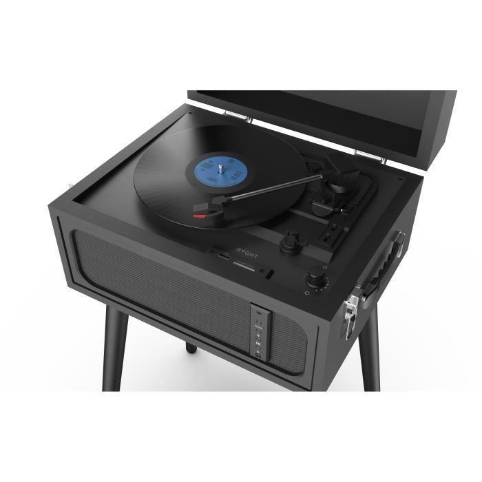 Tocadiscos de vinilo RYGHT ALTO con soporte - Negro - Altavoz Bluetooth integrado 2