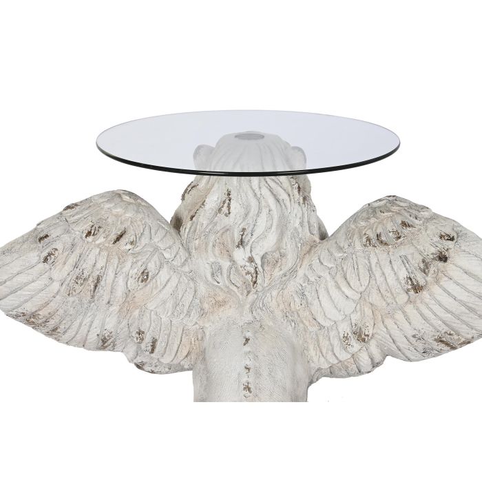 DKD Home Decor Mesita Auxiliar Estilo Neoclasico Gris con Detalle León Alado, Fabricada en Magnesia y Cristal, Desmontable, 96x62x61 cm 3 DKD Home Decor Mesita Auxiliar Estilo Neoclasico Gris con Detalle León Alado, Fabricada en Magnesia y Cristal, Desmontable, 96x62x61 cm 3