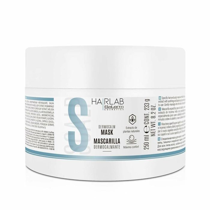 Salerm Mascarilla Dermocalmante DERMOCALM therapy para Cuero Cabelludo Sensible, Nutrición Profunda, Fortalece y Relaja 250 ml