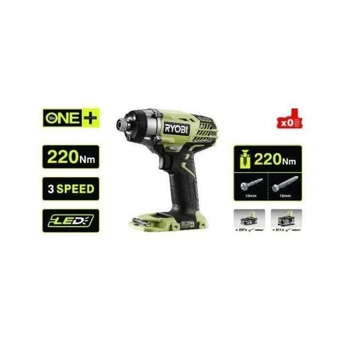 Destornillador de impacto RYOBI 18 voltios - 3 velocidades 3 Destornillador de impacto RYOBI 18 voltios - 3 velocidades 3
