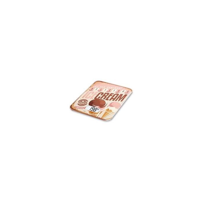 Beurer KS-19 ICE CREAM Balanza de Cocina de Vidrio Ultra Plano, 5 kg Beurer KS-19 ICE CREAM Balanza de Cocina de Vidrio Ultra Plano, 5 kg