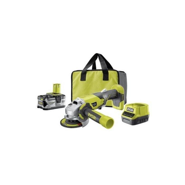 Amoladora Sin Cable Ryobi ONE+ R18AG-140S/ 1 Batería 18V 4.0 Ah/ Cargador 2.0 A/ Bolsa de Transporte 1