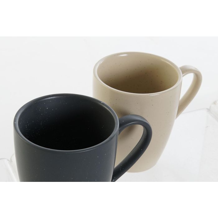 Mug Scandi DKD Home Decor Beige Gris Oscuro 13 x 31 x 19 cm Set de 4 3 Mug Scandi DKD Home Decor Beige Gris Oscuro 13 x 31 x 19 cm Set de 4 3