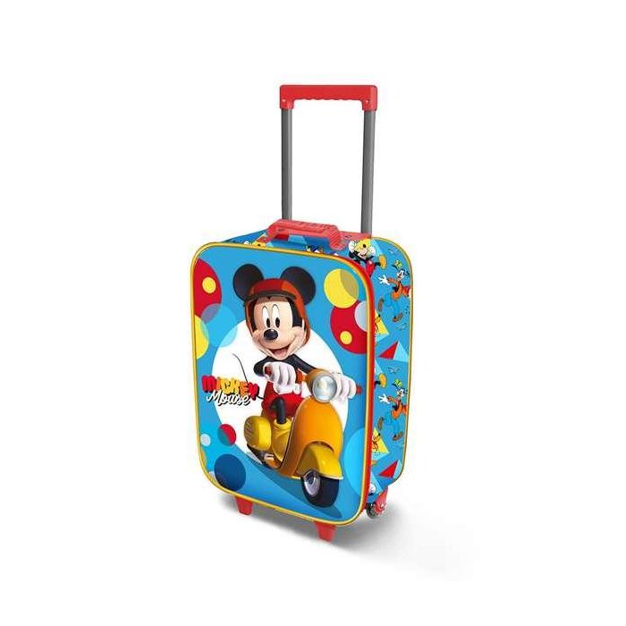Karactermania Maleta Trolley 3D Mickey Mouse Scooter Infantil Blanda 2 Ruedas 52x33x17 cm Equipaje de Mano