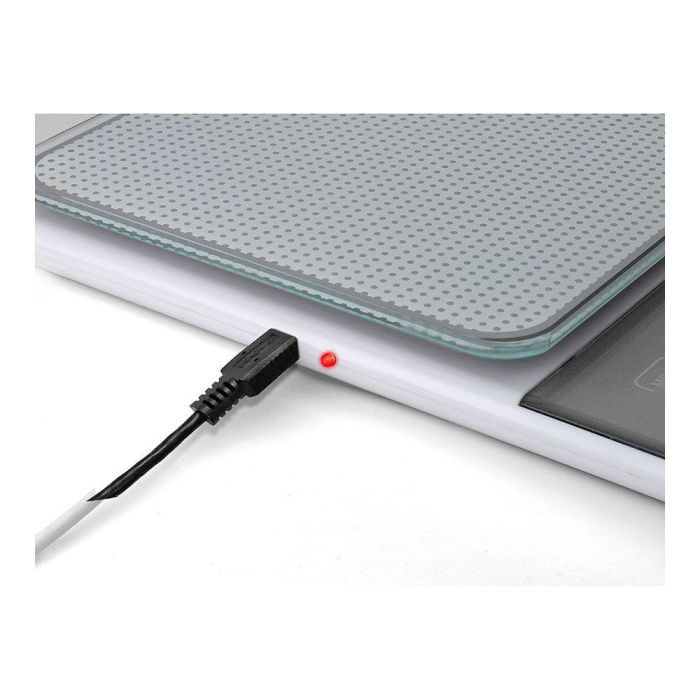 Laica Báscula de Cocina Electrónica KS1320 Digital hasta 5kg Plata Recargable USB Vidrio Templado