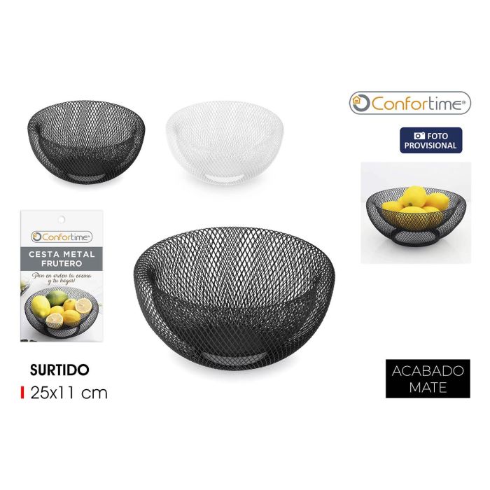 Cesta de metal para fruta 25x11 cm - Confortime (6 Unidades) Cesta de metal para fruta 25x11 cm - Confortime (6 Unidades)