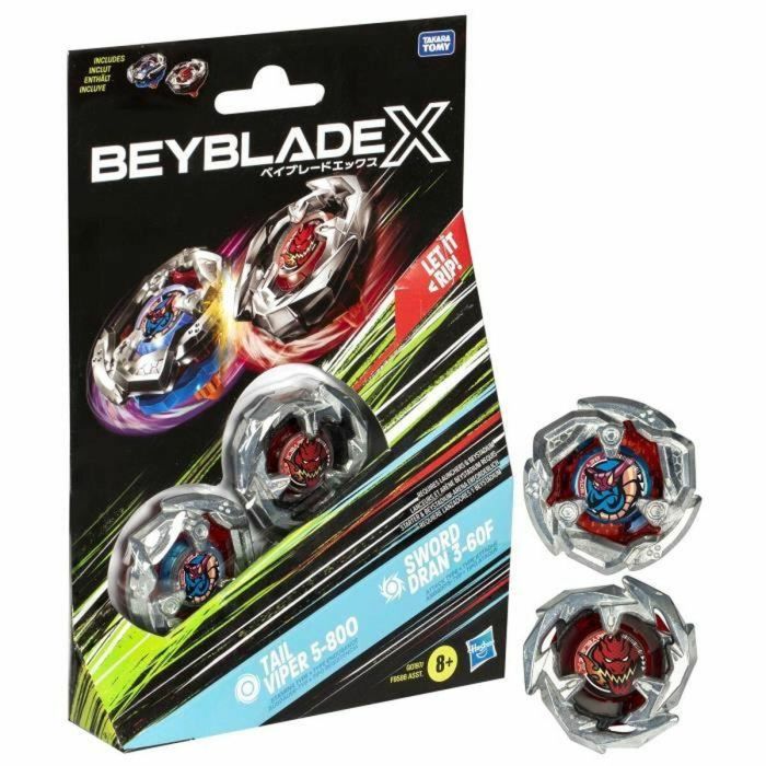 Hasbro Sword Dran 3-60F Tail Viper 5-800 Beyblade X - Juego de Doble Pack de Tops, personalizable, 2 unidades 0 Hasbro Sword Dran 3-60F Tail Viper 5-800 Beyblade X - Juego de Doble Pack de Tops, personalizable, 2 unidades 0