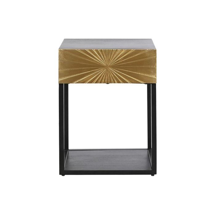 Mesita de Noche DKD Home Decor Dorado 35 x 40 x 55 cm Negro Metal Madera 4