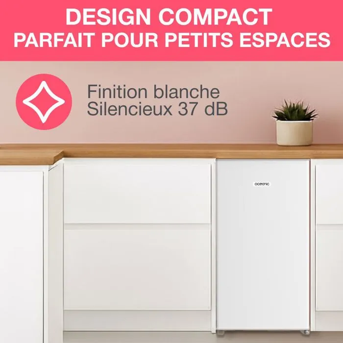 Oceanic Frigorífico de Sobremesa OCEARTT90W3 90L 37dB Clase E L44,5 x P47,5 x H85 cm Blanco 2 Oceanic Frigorífico de Sobremesa OCEARTT90W3 90L 37dB Clase E L44,5 x P47,5 x H85 cm Blanco 2