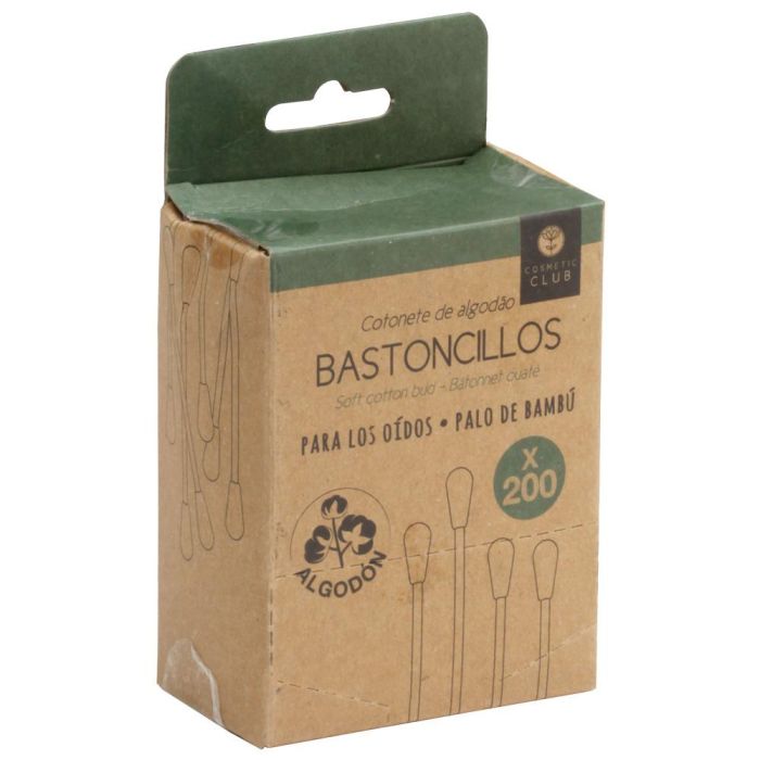 Cosmetic Club Juego de 200 Bastoncillos Oído Bambú Ecológicos Dispensador Cartón 7.5cm 4 Cosmetic Club Juego de 200 Bastoncillos Oído Bambú Ecológicos Dispensador Cartón 7.5cm 4