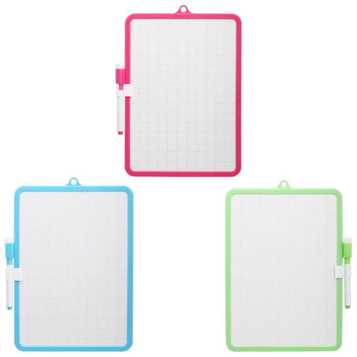 Createur de Genie Pizarra Doble Cara Con Rotulador Borrable Fucsia Verde Azul 2