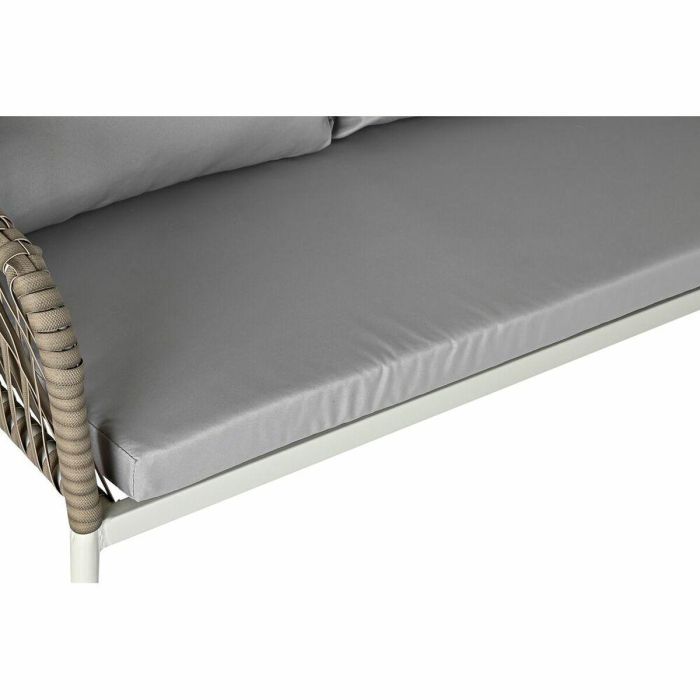 Sofa Terraza Y Jardin DKD Home Decor Blanco Marron Claro 190 x 70 x 190 cm Set de 3 6 Sofa Terraza Y Jardin DKD Home Decor Blanco Marron Claro 190 x 70 x 190 cm Set de 3 6