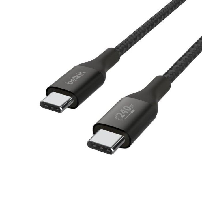 Belkin Cable USB-C a USB-C 1m CAB015bt1MBK, Carga Rápida 240W Power Delivery 3.1, Certificado USB-IF, Negro