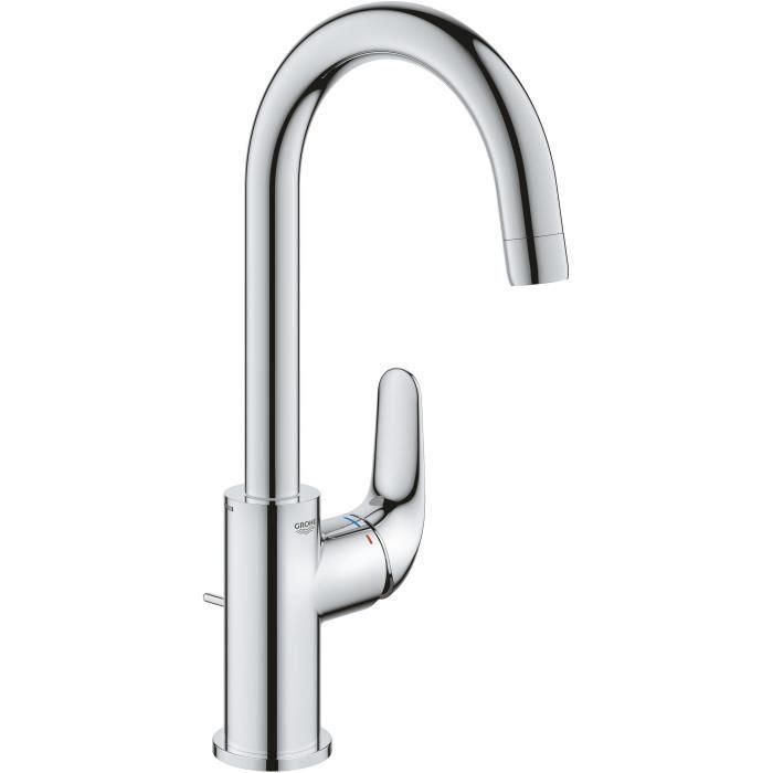 Mezclador monomando de lavabo - GROHE Swift - 24330001 - Cromo - Talla L - Caño alto - Ahorro de agua