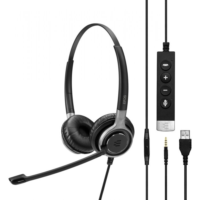 EPOS Auriculares SC 665 USB-A con diadema para llamadas y música, USB-A, Negro/Plata, 50-18000 Hz 1 EPOS Auriculares SC 665 USB-A con diadema para llamadas y música, USB-A, Negro/Plata, 50-18000 Hz 1