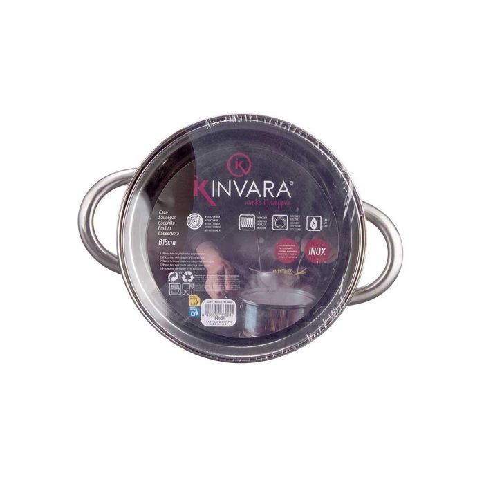 Cacerola Acero 18 Cm C Tapa Cristal Kinvara (6 Unidades) 1 Cacerola Acero 18 Cm C Tapa Cristal Kinvara (6 Unidades) 1