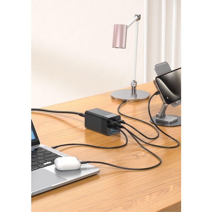 eSTUFF Cargador Multi PD GaN 120W 4 Puertos (2 USB-C + 2 USB-A) Carga Inteligente para Portátil, Tablet y Móvil 3