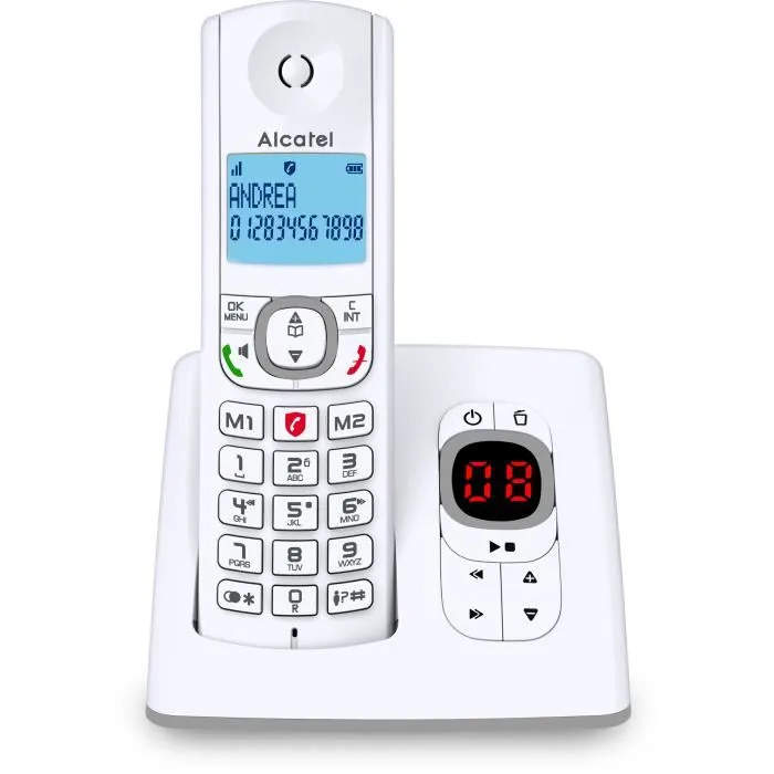 Alcatel F530 Teléfono Inalámbrico DECT con Manos Libres, Identificador de Llamadas, Pantalla Retroiluminada y Gran Autonomía - Gris 1