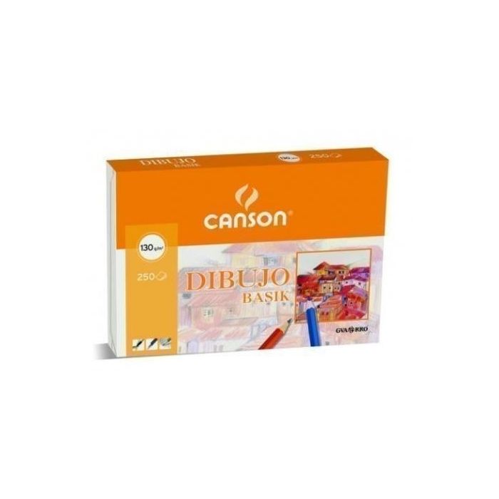 Canson Caja de Láminas Dibujo Basik 250 Hojas 130 gr. 21x29,7 cm