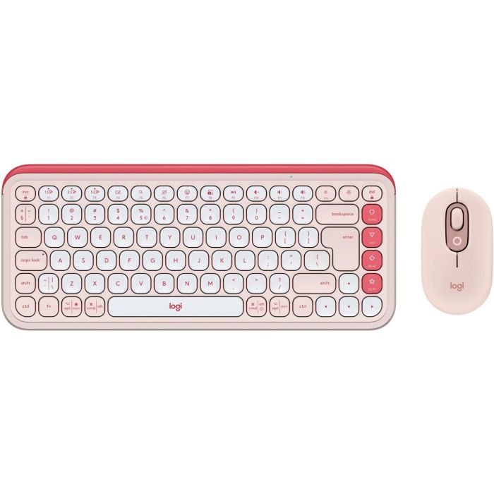 Logitech 920-013142 POP ICON COMBO Teclado y Ratón Inalámbrico Bluetooth QWERTY Internacional de EE.UU. Rosa