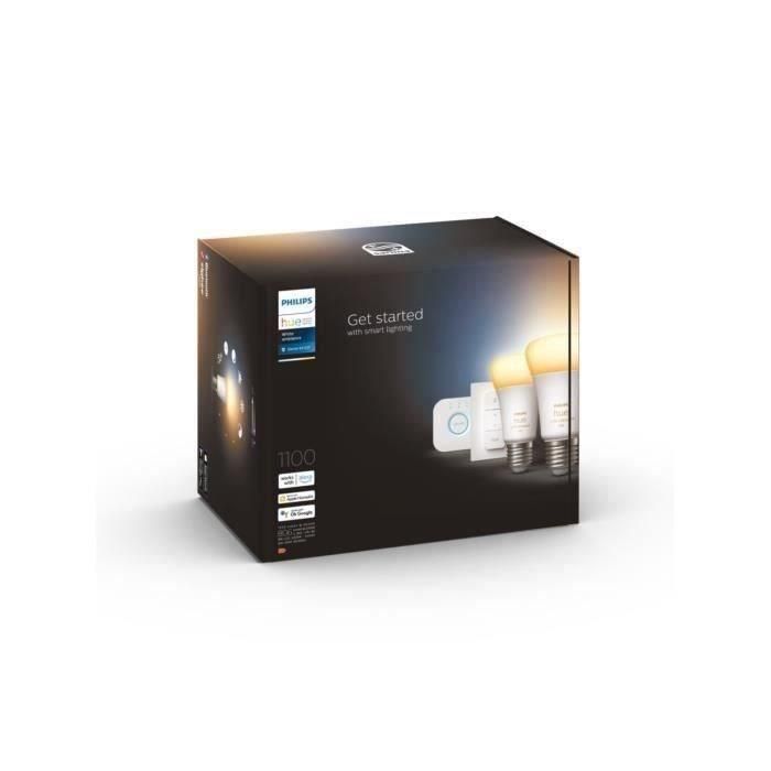 LED de arranque del kit LED conectado Philips Hue White - 10.5W - Lote 2 E27 - Control remoto de Hue 4