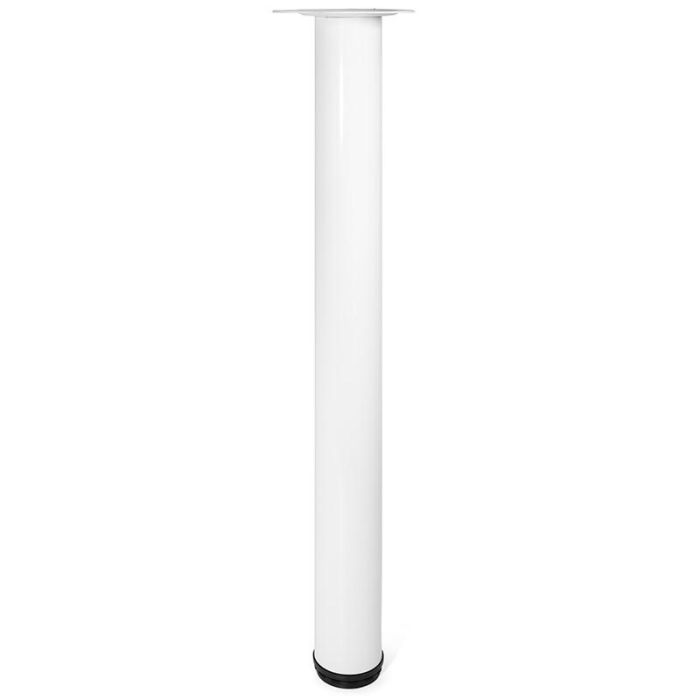 HERRAJES ALK Pata de Mesa Regulable VIGO Ø60 H710 Acero Blanco, Negro, Gris y Cromo para Escritorio y Cocina