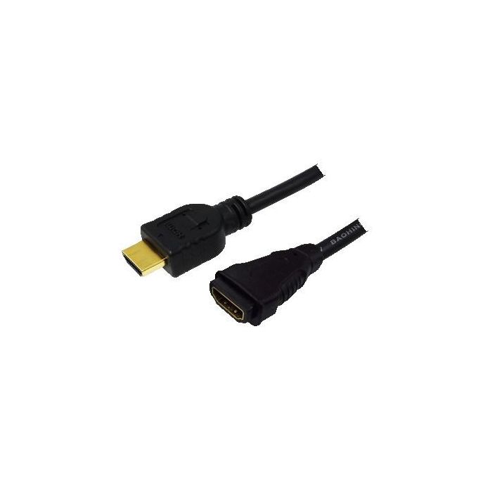 LogiLink Cable HDMI Ethernet A a A St/Bu 1.0m Negro, Macho/Hembra, 4K (4120x2160), 8.16 Gbit/s