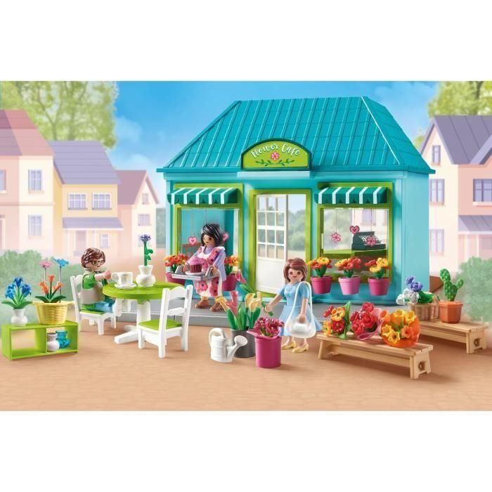 PLAYMOBIL 71807 Floristería con Cafetería | Mercado de Flores para Crear Ramos y Servir Café | Juguete Niños +4 Años 1