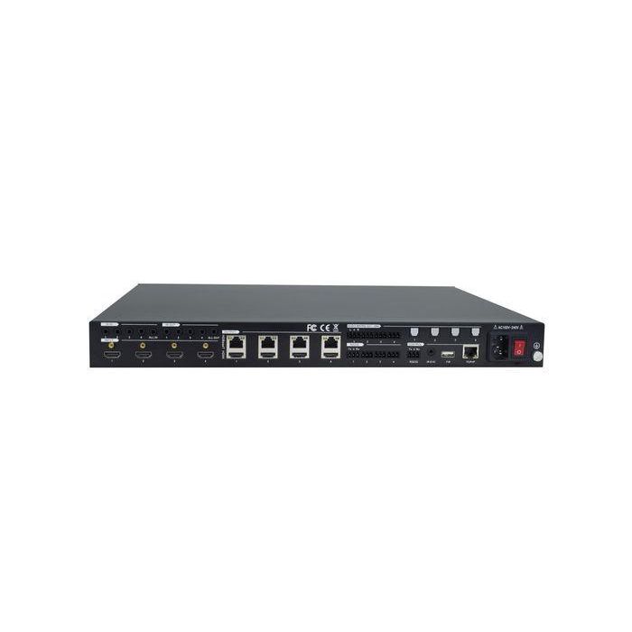 Vivolink Conmutador Matriz 4x4 HDMI 2.0 y HDBaseT con Audio, Soporte 4K@60Hz, HDR10 y PoC - Alcance hasta 70m 2