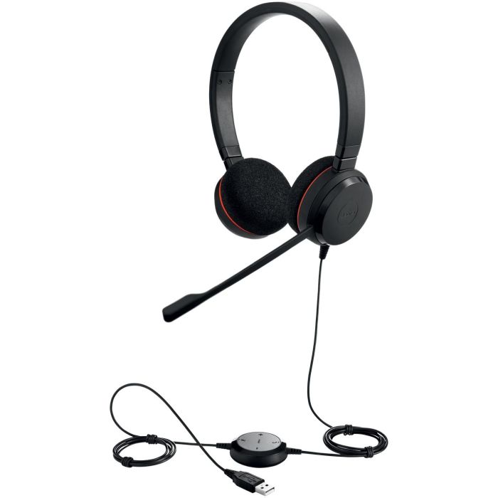 Jabra EVOLVE 20 MS Auriculares Profesionales Estéreo con Cable para PC, Gestión de Llamadas con Unidad de Control y Sonido de Calidad 1