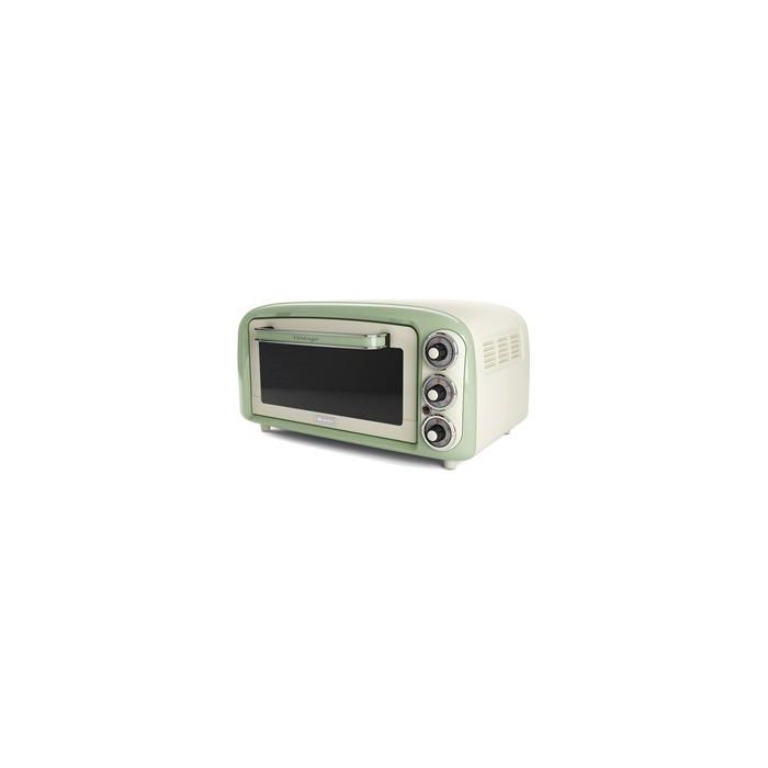 Ariete 979/04 Mini Horno Eléctrico Vintage 18 Litros, Verde, Función Estática, Temporizador, 230°C Ariete 979/04 Mini Horno Eléctrico Vintage 18 Litros, Verde, Función Estática, Temporizador, 230°C