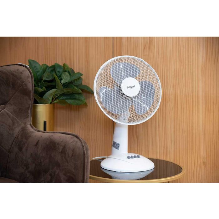 Ventilador de Mesa Argon 45W, 27x51x33.5 cm, Blanco, 3 Velocidades, Giro 75° 4 Ventilador de Mesa Argon 45W, 27x51x33.5 cm, Blanco, 3 Velocidades, Giro 75° 4