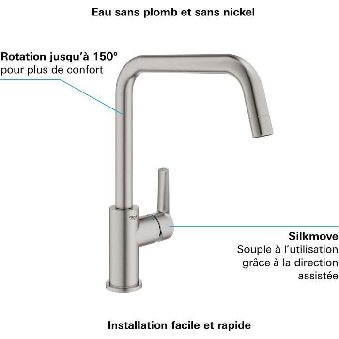 Grohe GRO4005176635922 - Grifo Monomando de Fregadero, Mezclador de Cocina 5