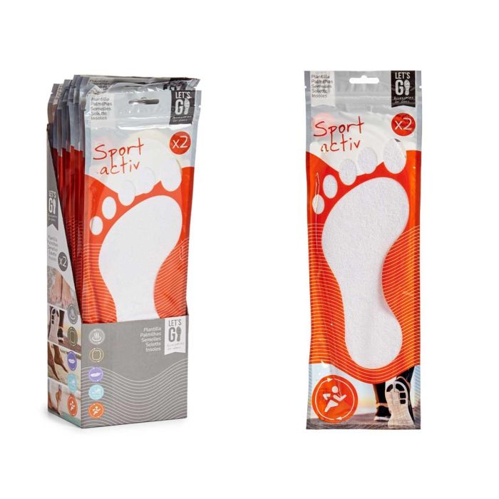 Plantillas Sport Arte Regal 11.5x0.5x36 cm - Blanco, Material: Plástico, Algodón (48 Unidades) 2 Plantillas Sport Arte Regal 11.5x0.5x36 cm - Blanco, Material: Plástico, Algodón (48 Unidades) 2