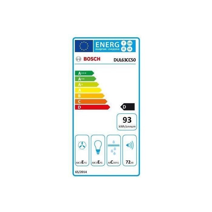 Bosch DUL63CC50 Campana Extractora Mural 60 cm Acero Inoxidable 350 m³/h 72 dB 3 Velocidades Evacuación y Recirculación LED 4 Bosch DUL63CC50 Campana Extractora Mural 60 cm Acero Inoxidable 350 m³/h 72 dB 3 Velocidades Evacuación y Recirculación LED 4