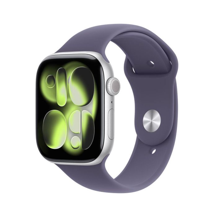 Apple Watch S11 Aluminium 46mm Plata con correa deportivo morado M/L 9