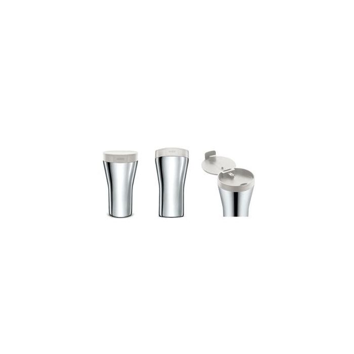 Alessi GIA24 W CAFFA Mug de Viaje Acero Inoxidable 18/10 Blanco, Mantiene Temperatura 1 Alessi GIA24 W CAFFA Mug de Viaje Acero Inoxidable 18/10 Blanco, Mantiene Temperatura 1