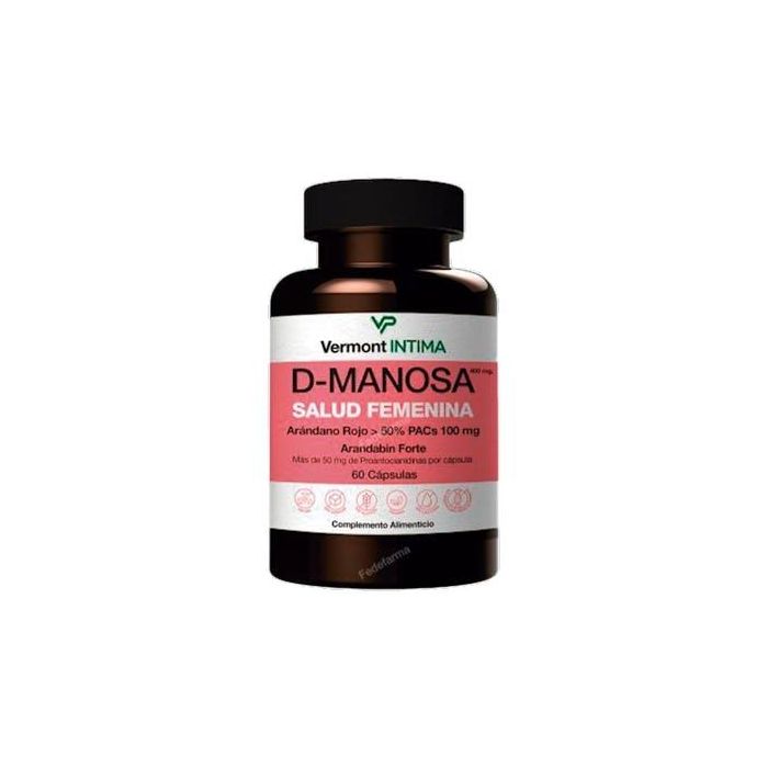 VERMONT INTIMA D-Manosa Arandabin Forte 60 Cáp. Apoyo Vías Urinarias con Arándano Rojo 400mg