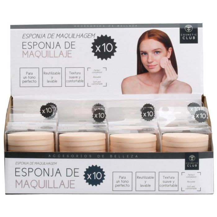 Cosmetic Club Juego de 10 Esponjas de Maquillaje Reutilizables y Lavables para Aplicación Perfecta 3