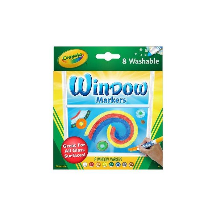 Rotulador Fibra Crayola Lavable Para Ventana Caja De 8