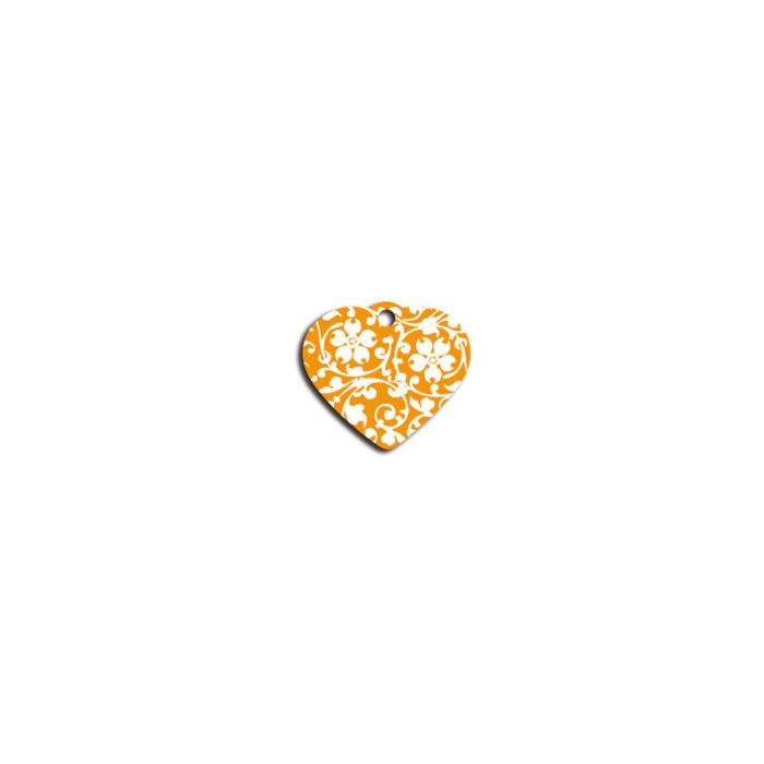 Placa identificativa para collar Imarc Heart Amarillo Naranja