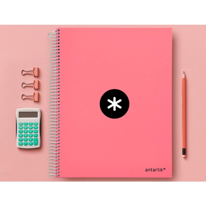 Cuaderno Espiral A4 Micro Antartik Tapa Forrada 120H 90 gr Liso 5 Bandas 4 Taladros Color Coral 9