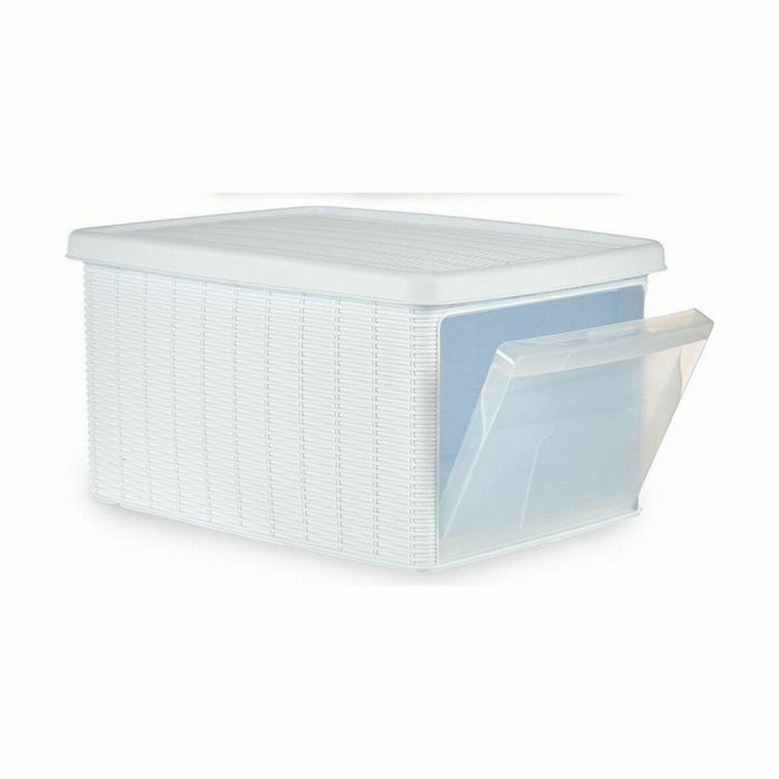 Caja de Almacenaje con Tapa Stefanplast Elegance Lateral Blanco Plástico 29 x 21 x 39 cm (5 Unidades) 2