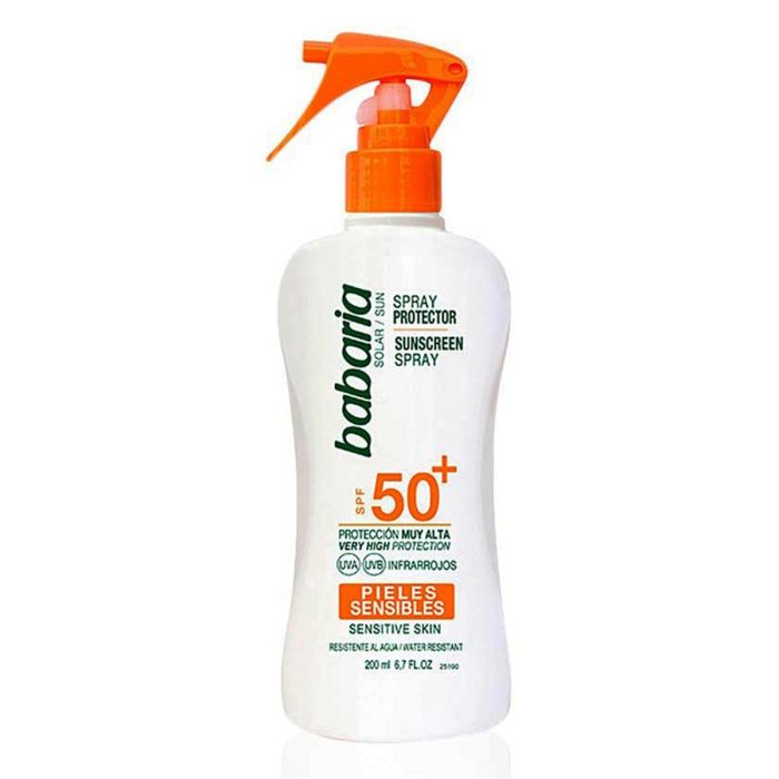 Babaria Solar spray SPF50+ piel sensible waterproof 200 ml vaporizador Babaria Solar spray SPF50+ piel sensible waterproof 200 ml vaporizador