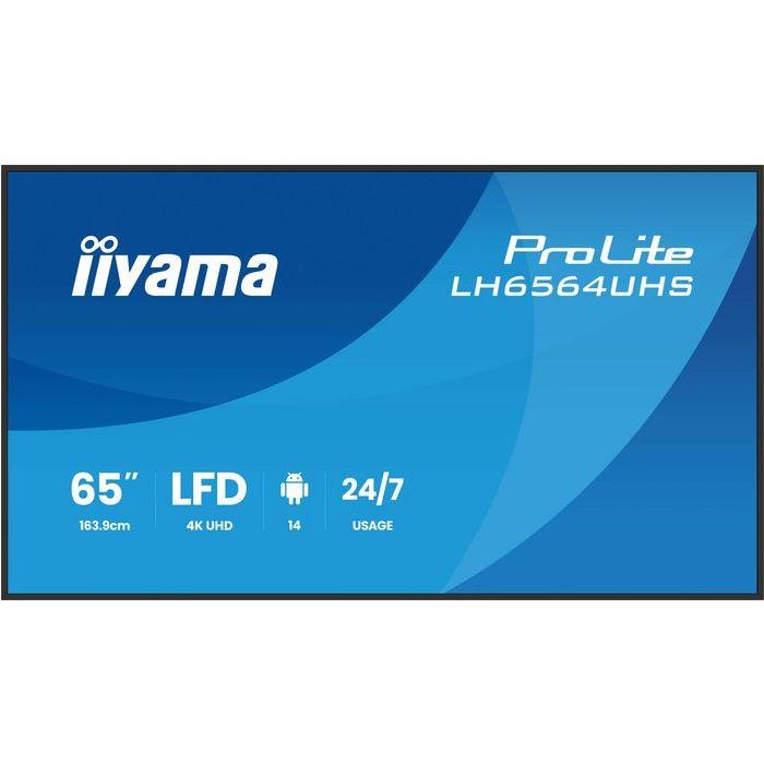 iiyama Pantalla Profesional 65" 4K UHD VA DLED 500cd/m² con Android 14, 24/7, Soporte Mural y Orientación Flexible 1 iiyama Pantalla Profesional 65" 4K UHD VA DLED 500cd/m² con Android 14, 24/7, Soporte Mural y Orientación Flexible 1