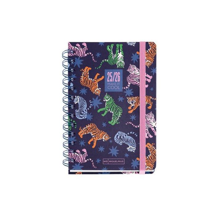 Agenda Escolar (2025-26) Miquelrius Academy Wire-O Tapa Extra Con Goma Activa 125,5X178 D/P Tigres