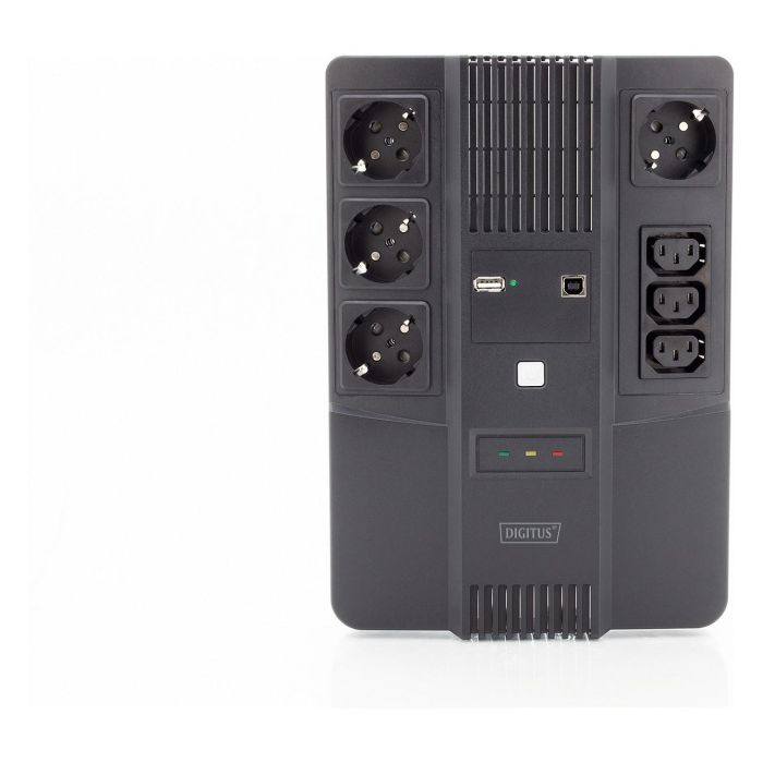 Digitus USV 600VA AllinOne 360W Line-Interactive SAI, 0.6 kVA / 360 W, Seno, 7 Salidas AC, 2 Puertos USB