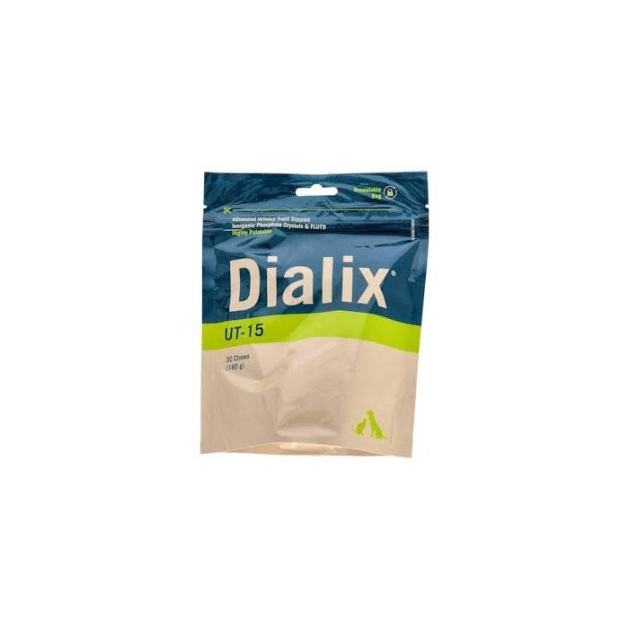 Vetnova Dialix Ut-15 30 Chews - Suplemento para tracto urinario en gatos y perros, refuerzo de vejiga, acidifica orina, antimicrobiano, diurético