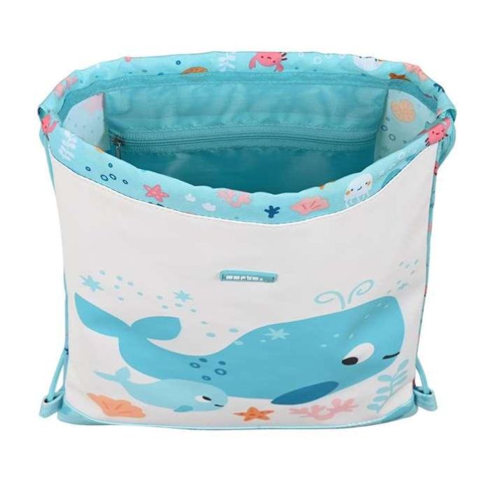 Bolsa Mochila con Cuerdas Safta Ballenita Azul Blanco 26 x 34 x 1 cm 3 Bolsa Mochila con Cuerdas Safta Ballenita Azul Blanco 26 x 34 x 1 cm 3